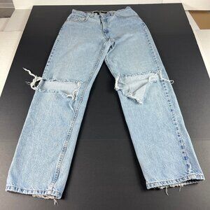 VTG 90s Levi's Silver Tab Jean Junior 28x30* Loose Blue Distressed Denim Tag 7Jr